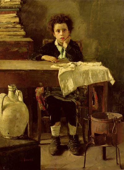 Der kleine Schuljunge, oder Der arme Schuljunge von Antonio Mancini